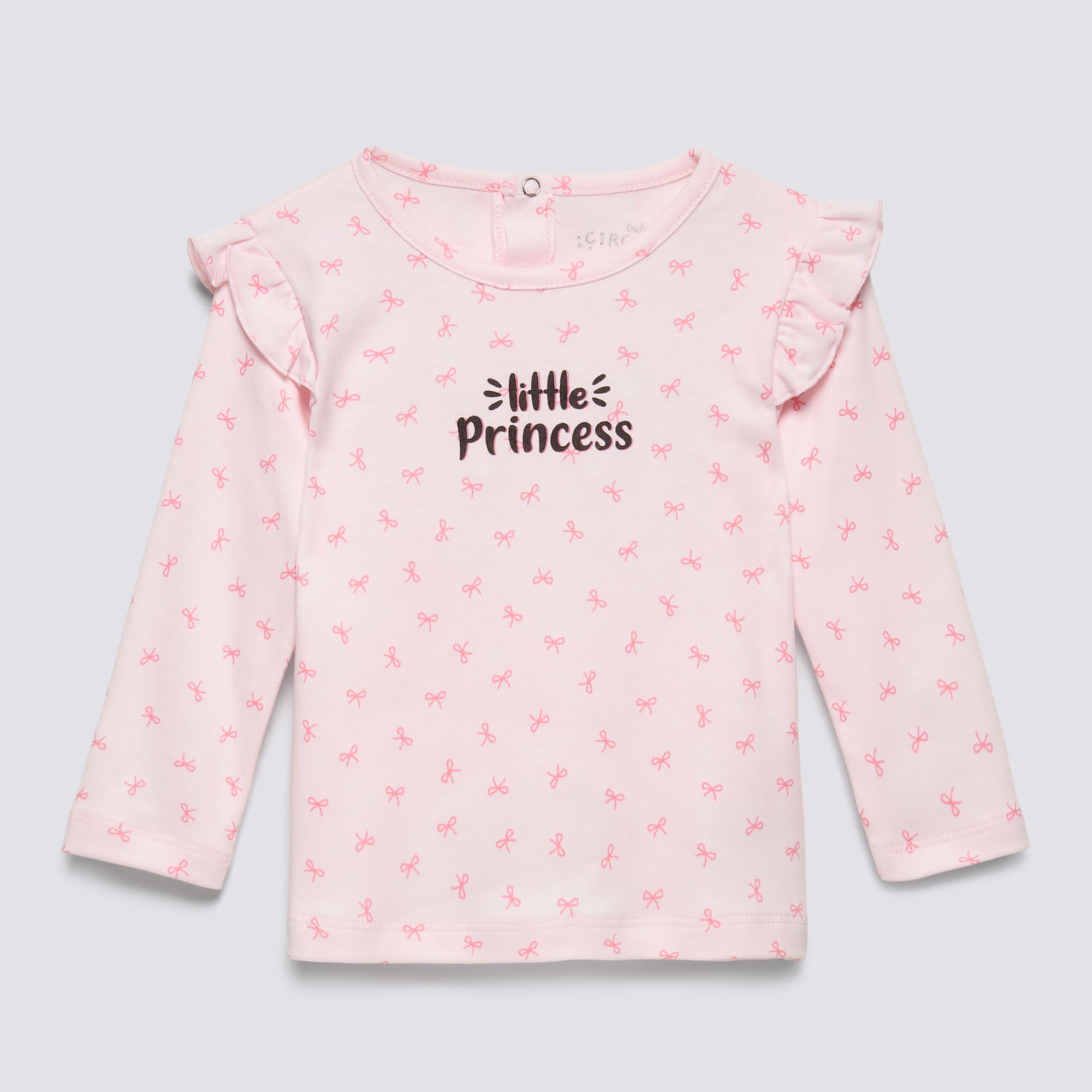 Polo Manga Larga Bebé Niña Vuelos Texturado Baby Circus Rosado Talla 6M