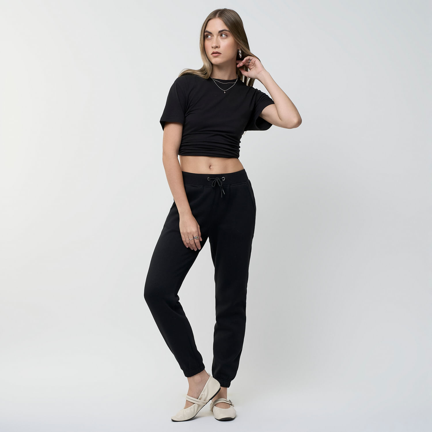 Pantalón Buzo Mujer Jogger Puller Hypnotic Negro S