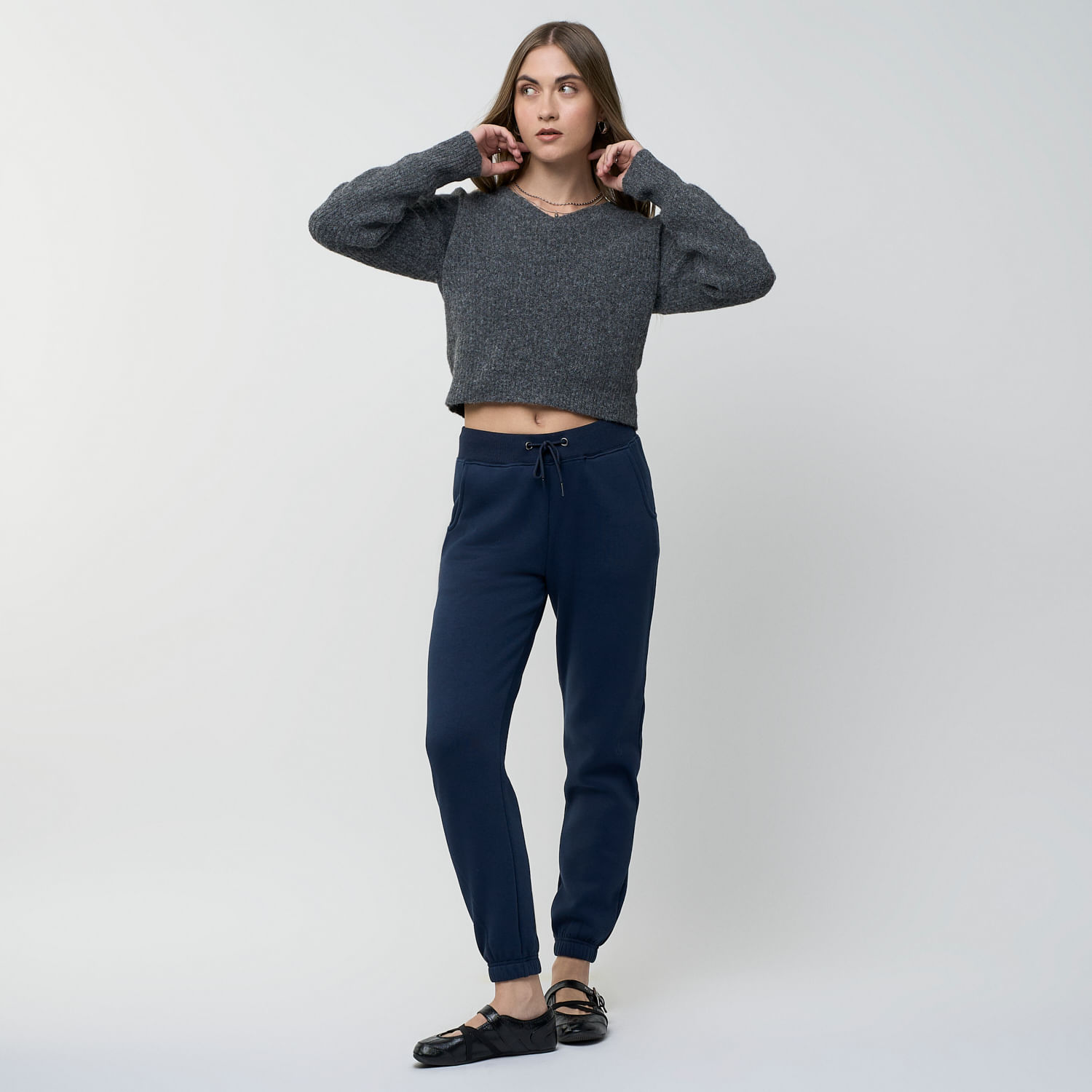 Pantalón Buzo Mujer Jogger Puller Hypnotic Azul Marino S