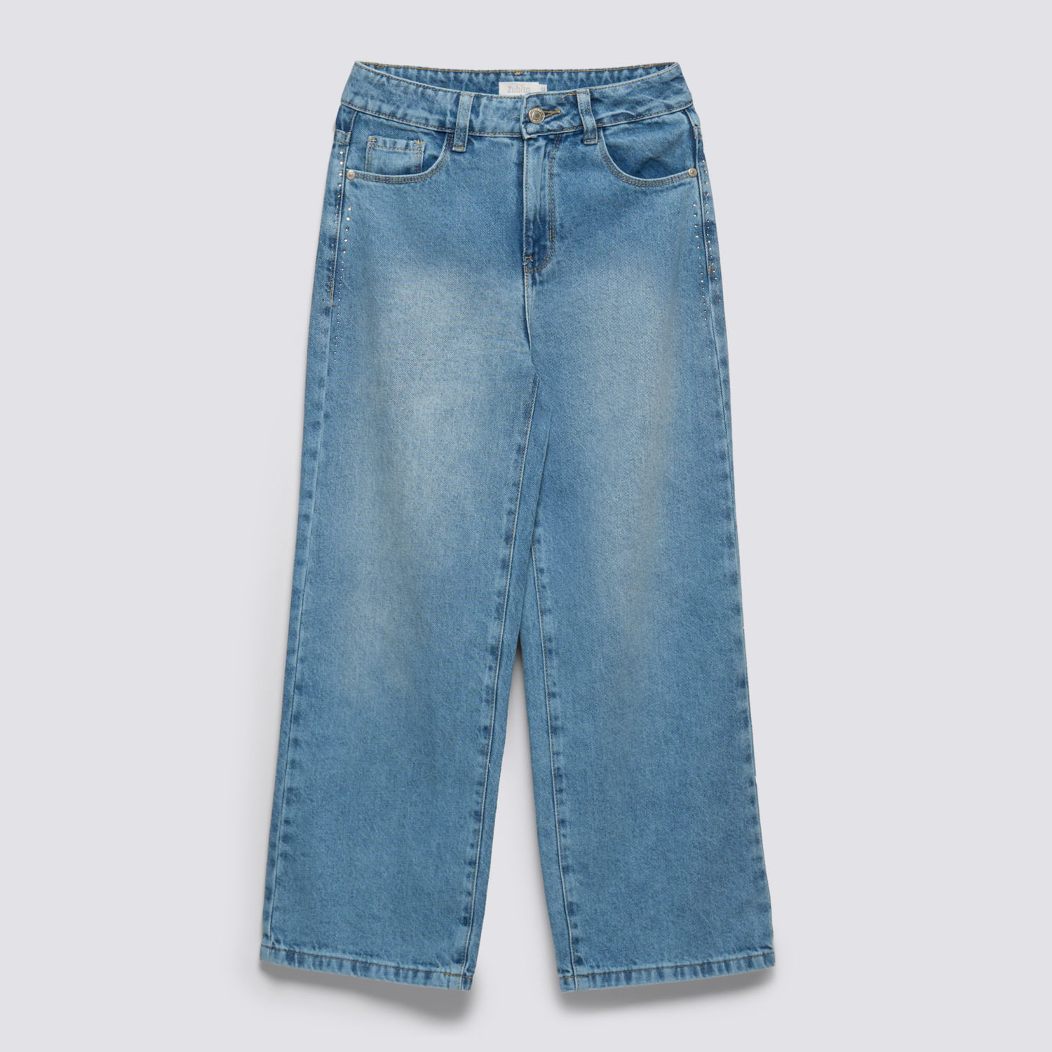 Jean Teen Niña Wide Leg Zubito Celeste Talla 16