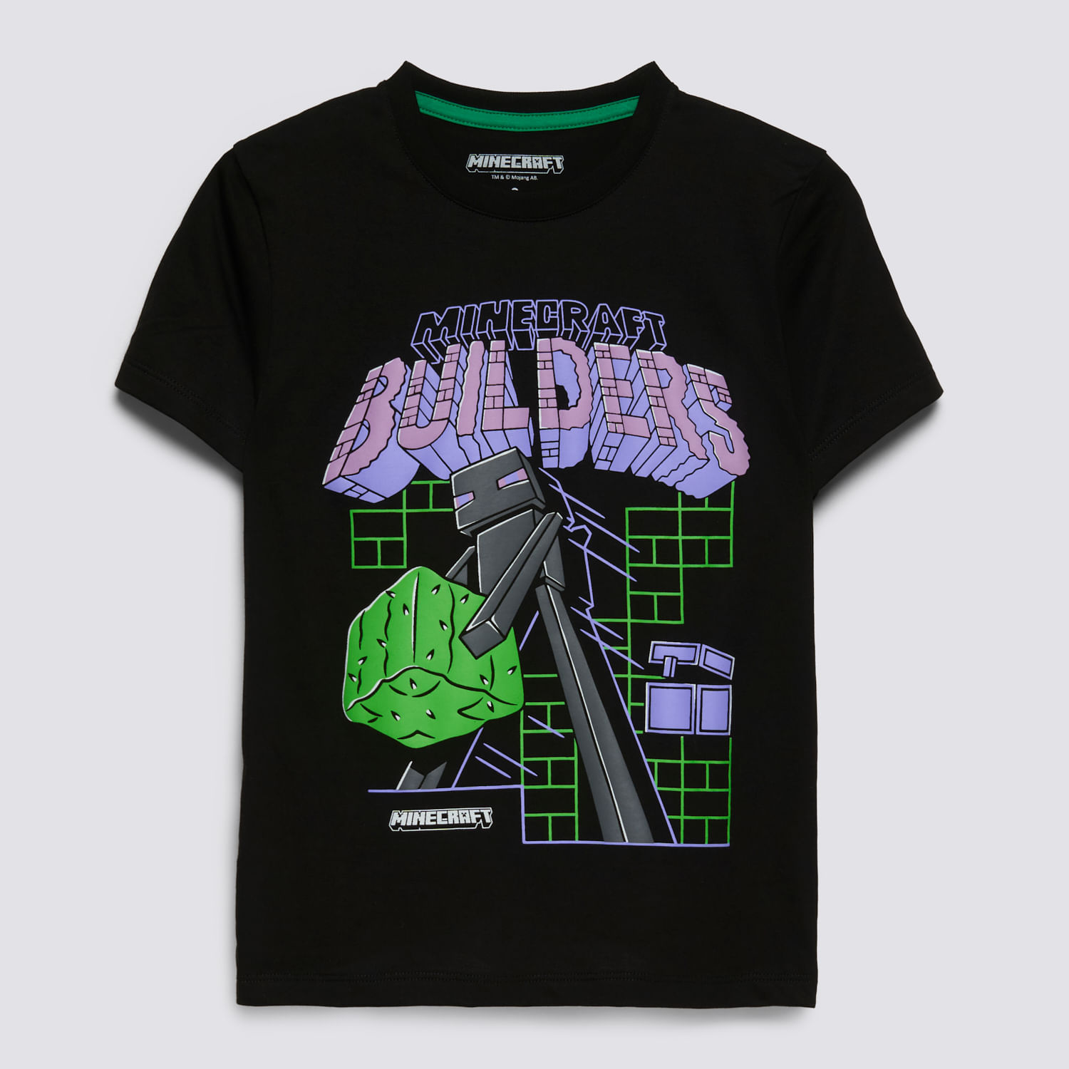Polo Manga Corta Niño Mnc-0224 Minecraft Negro Talla 14