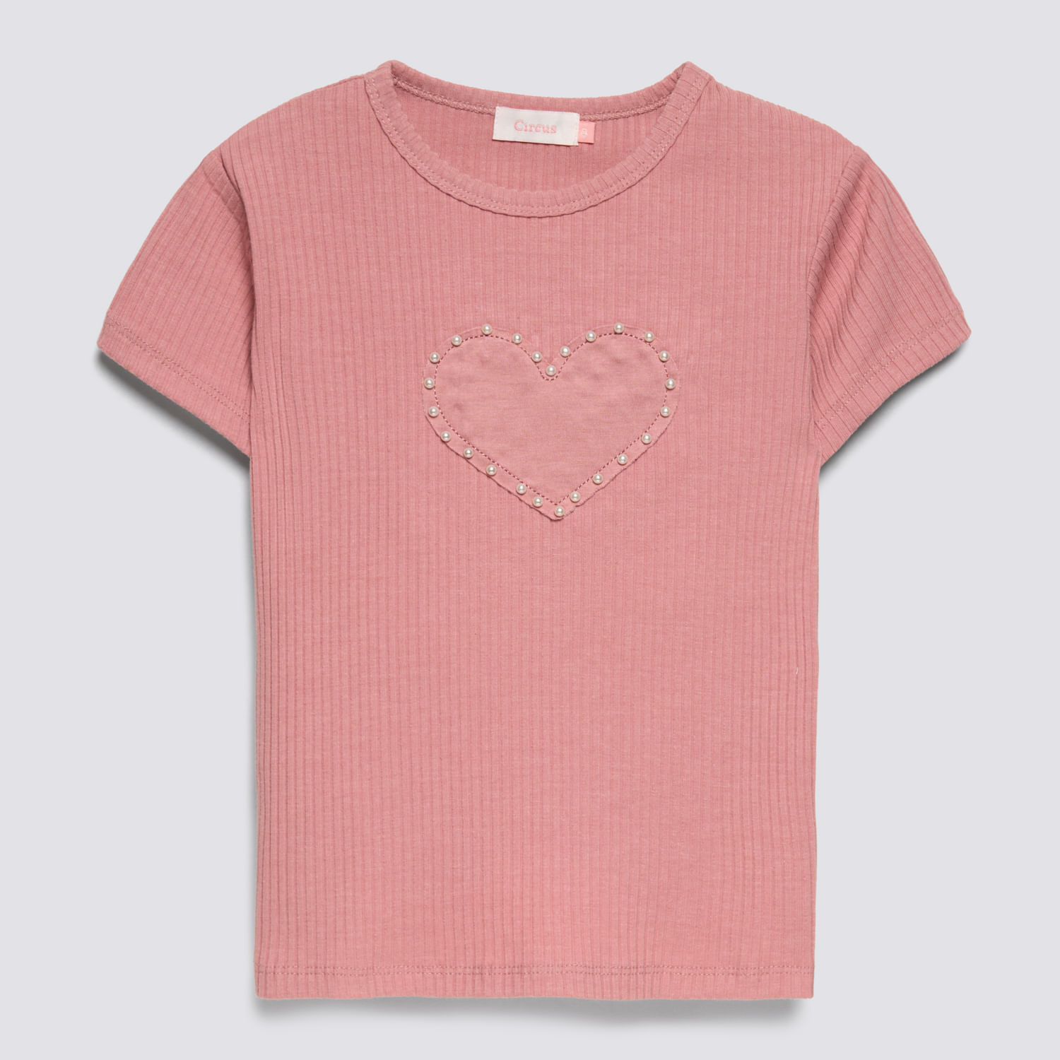 Polo Manga Corta Niña Aplicación Perlas Circus Palo Rosa Talla 12