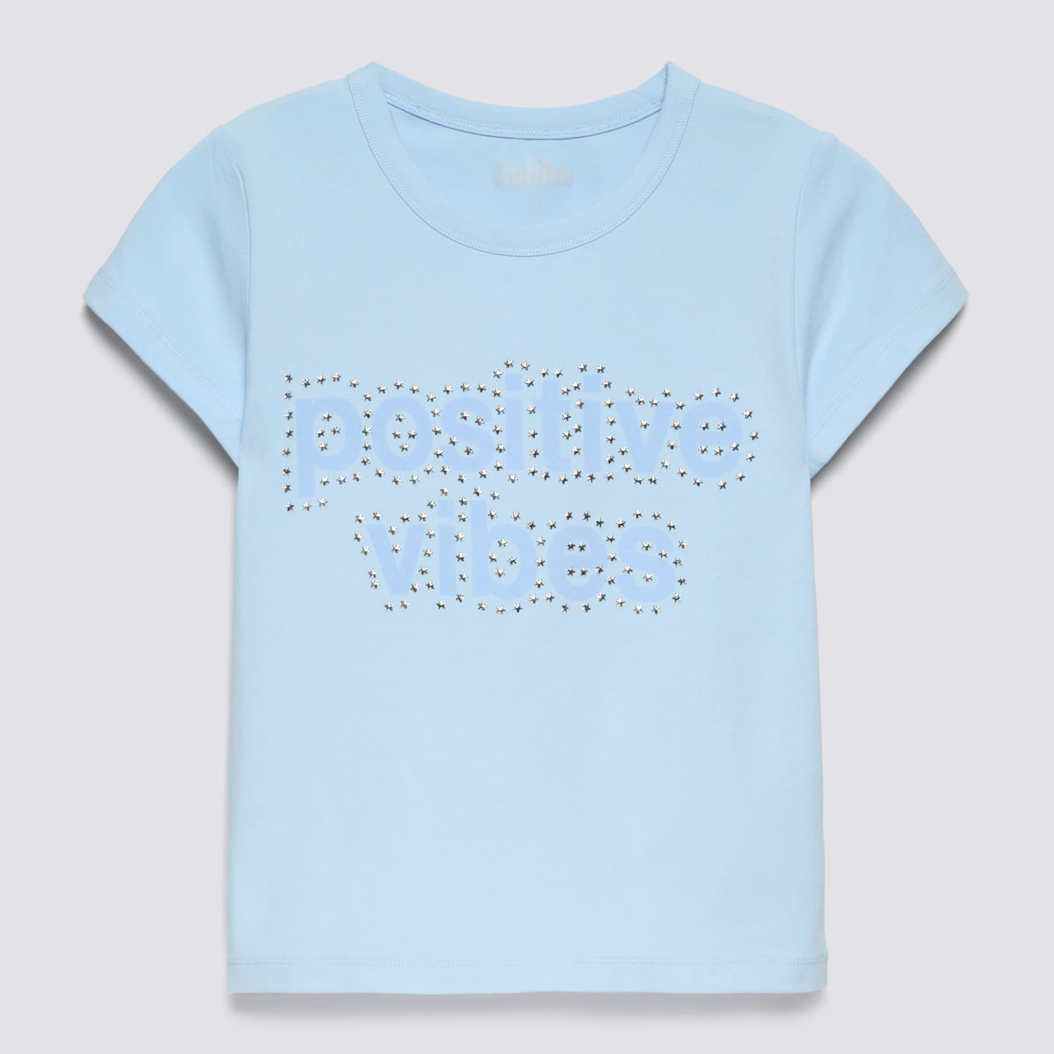 Polo Manga Corta Teen Niña Stretch Studs Zubito Celeste Talla 16