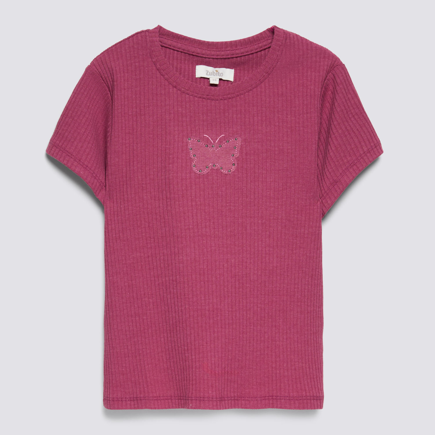 Polo Manga Corta Teen Niña Rib Parche Zubito Guinda Talla 16X