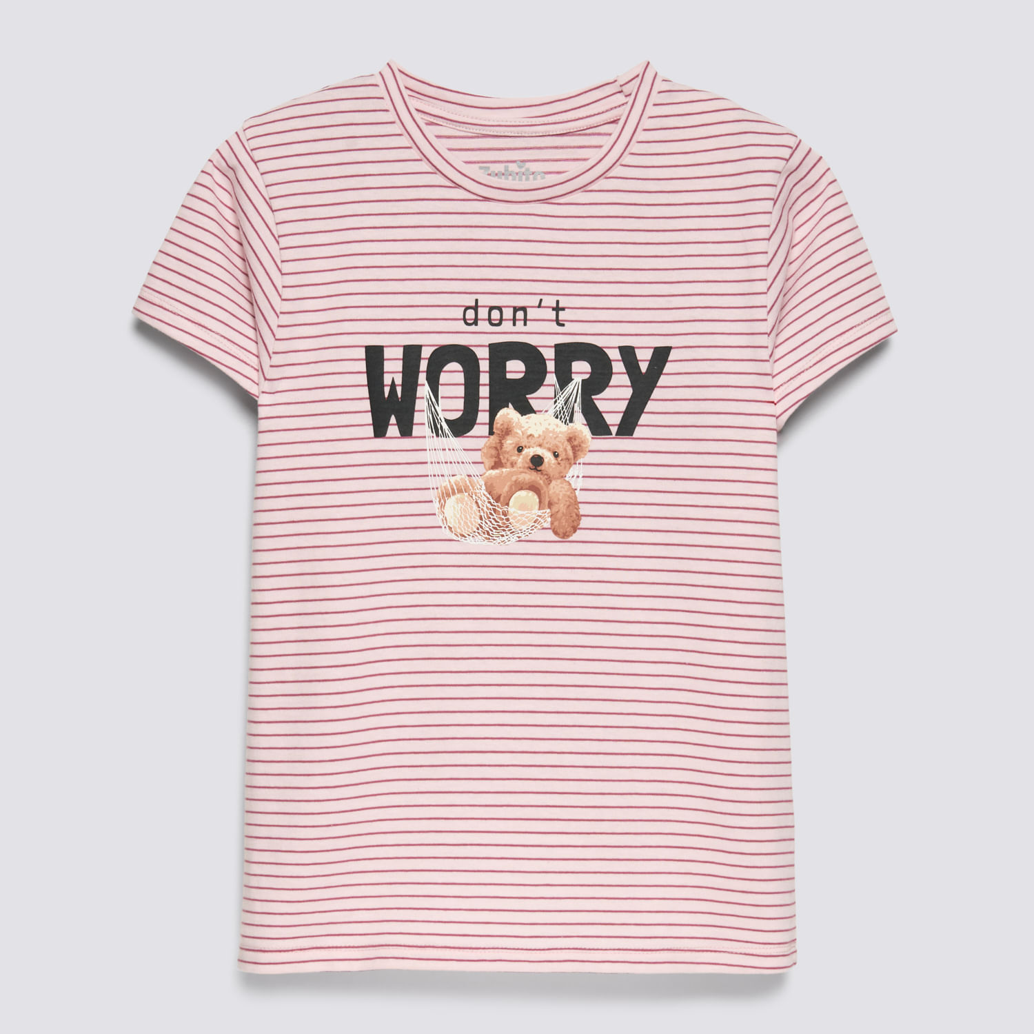 Polo Manga Corta Teen Niña Rayas Print Zubito Rosado Talla 12