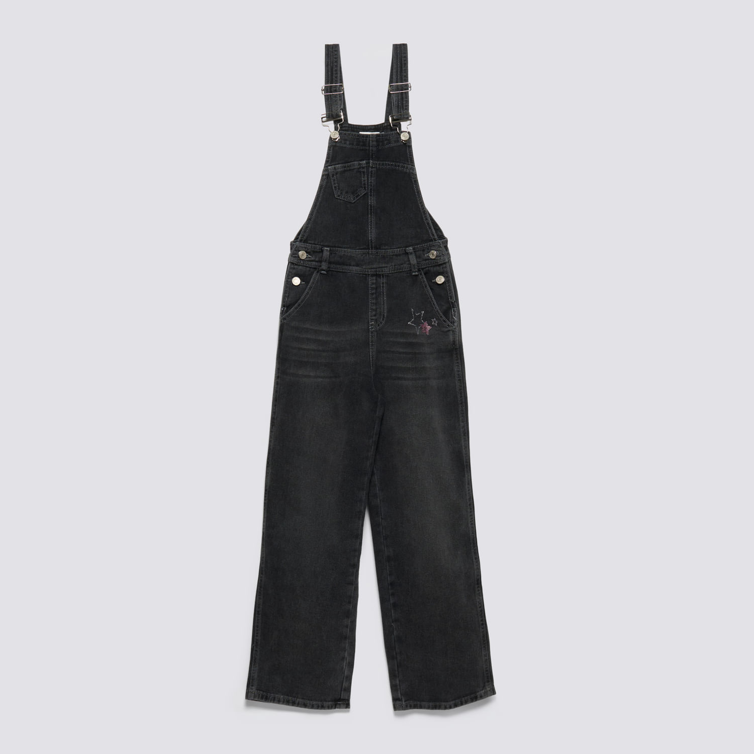 Enterizo Overall Teen Niña Studs Zubito Gris Talla 16X
