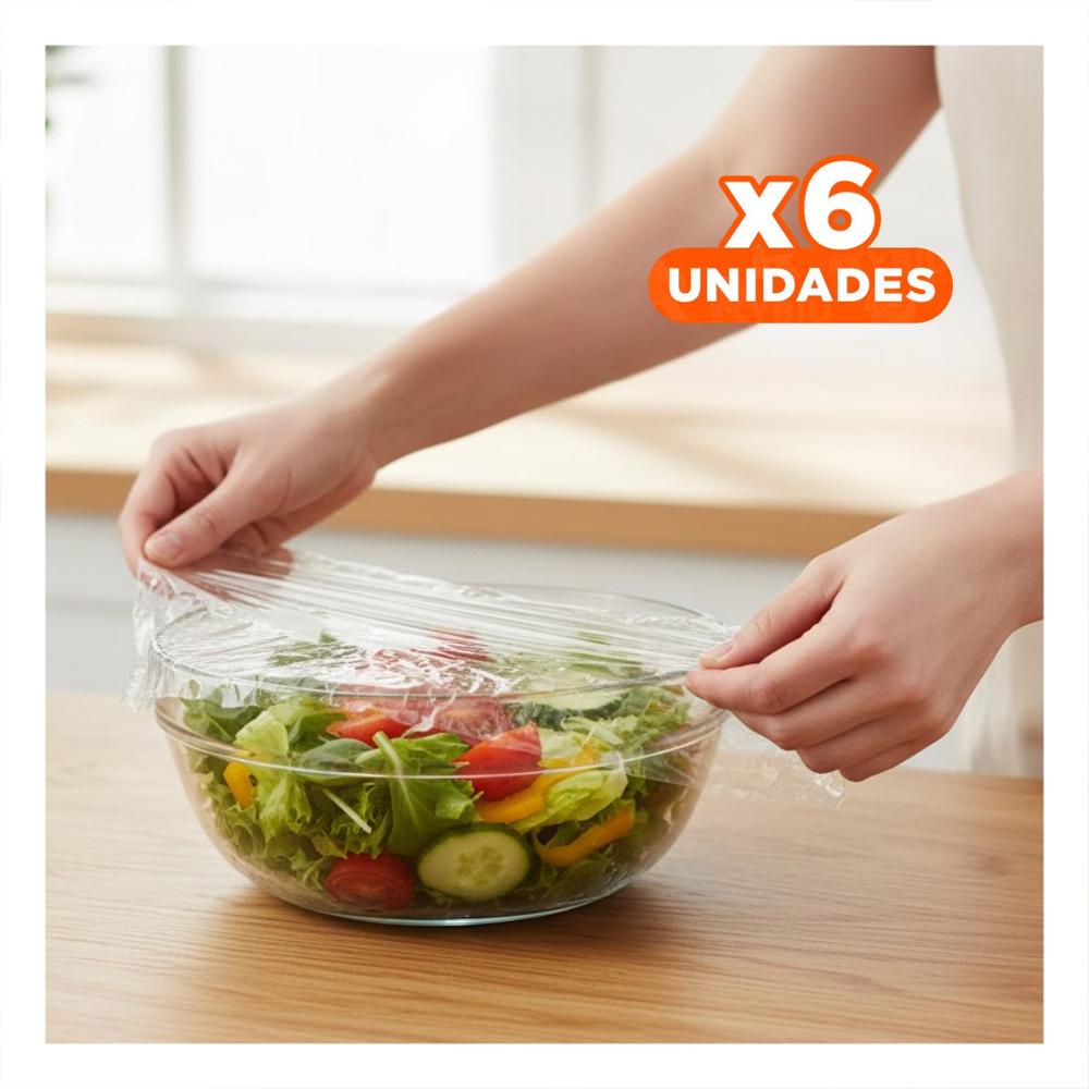 Pack6 Capa Film Transparente para Alimentos 20m x 30cm Uso Cocina
