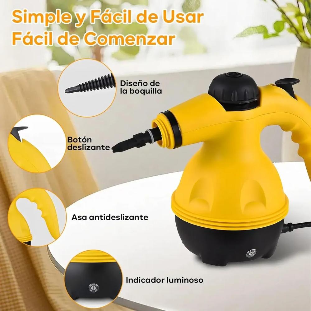 LIMPIADOR A VAPOR PORTÁTIL DE MANO MULTIUSOS COLOR AMARILLO