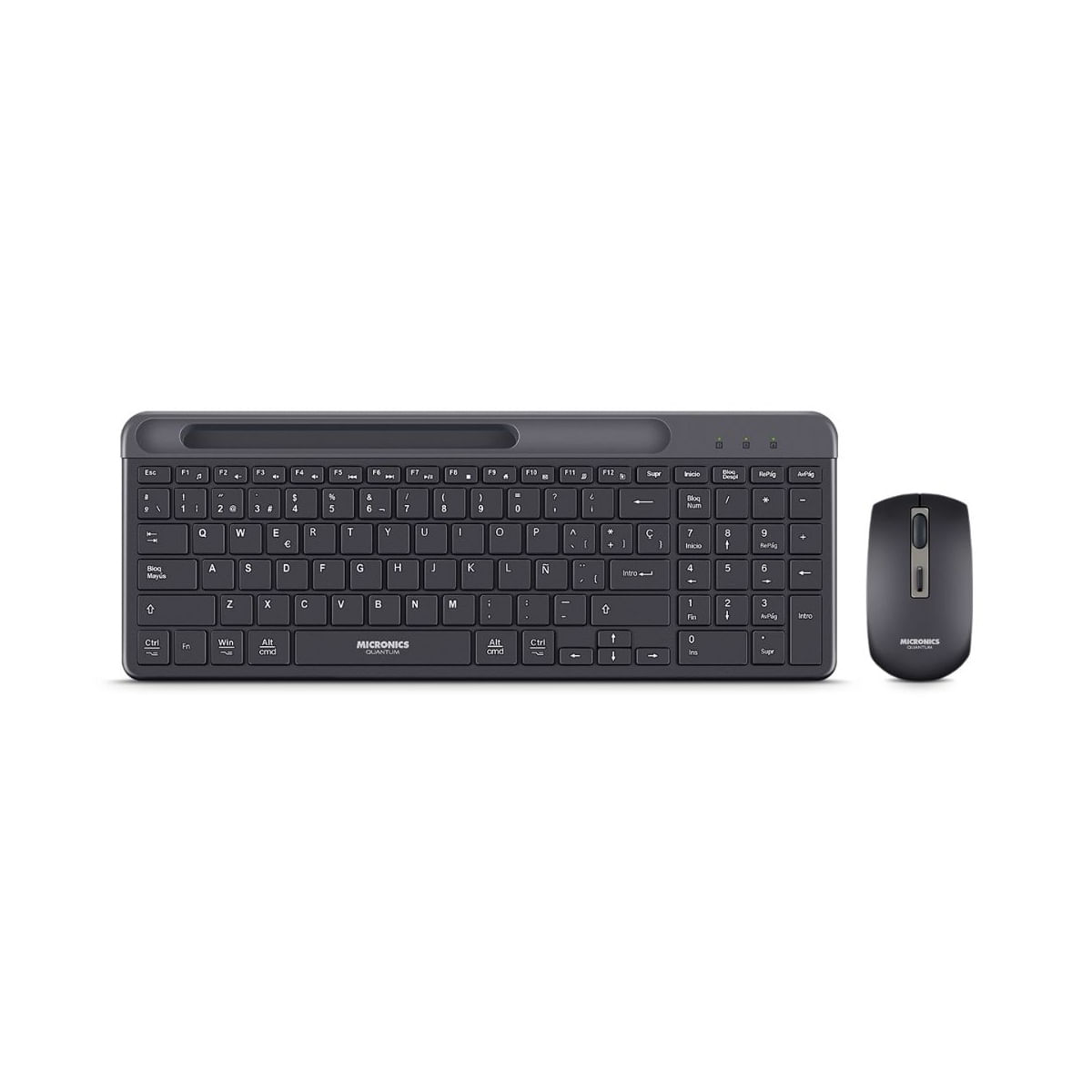 KIT QUANTUM BLACK TECLADO + MOUSE WIFI MICRONICS KIT INALAMBRICO TECLADO Y MOUSE MICRONICS QUANTUM BLACK