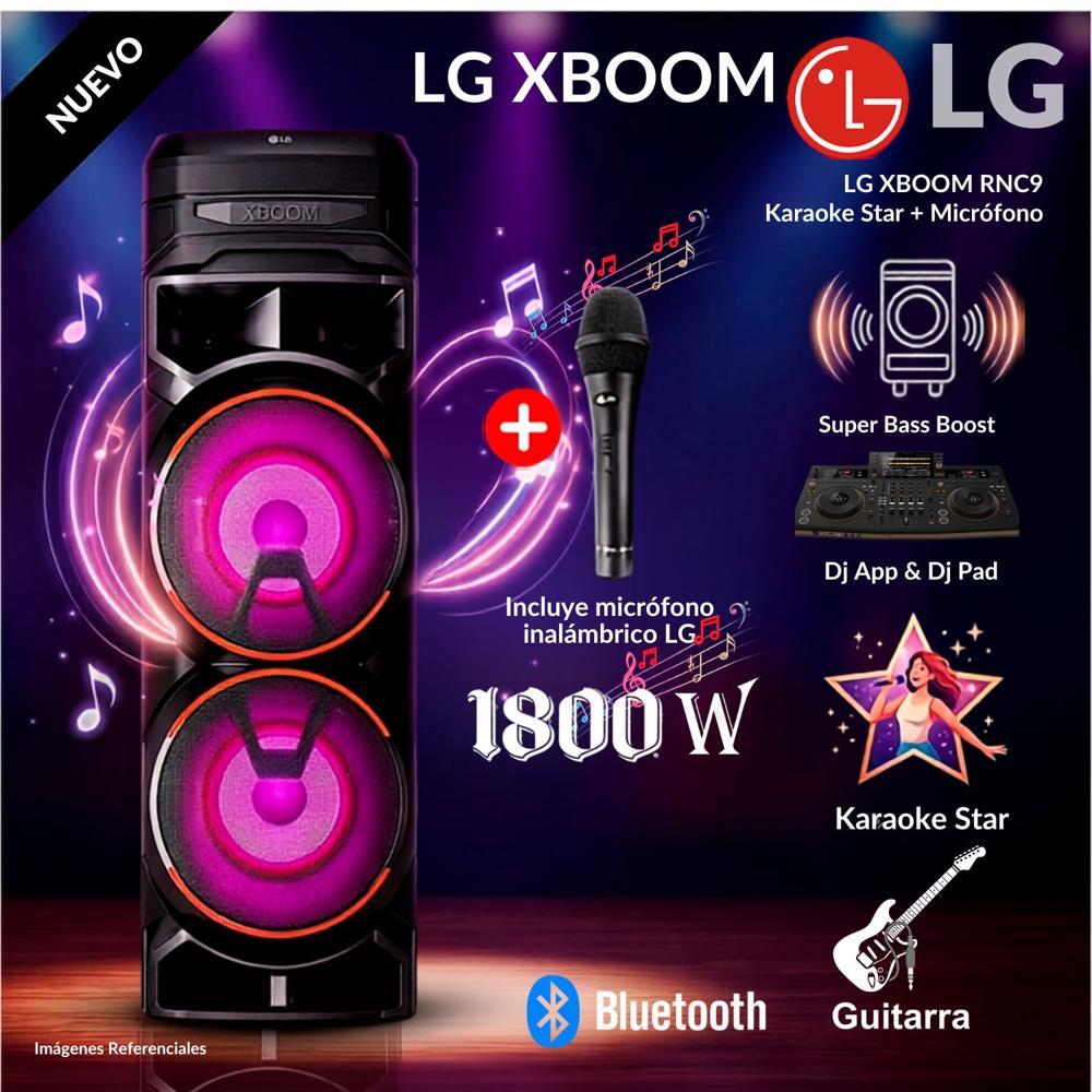 Torre de sonido LG XBOOM RNC9 Multi-Bluetooth Karaoke Star mas  Micrófono