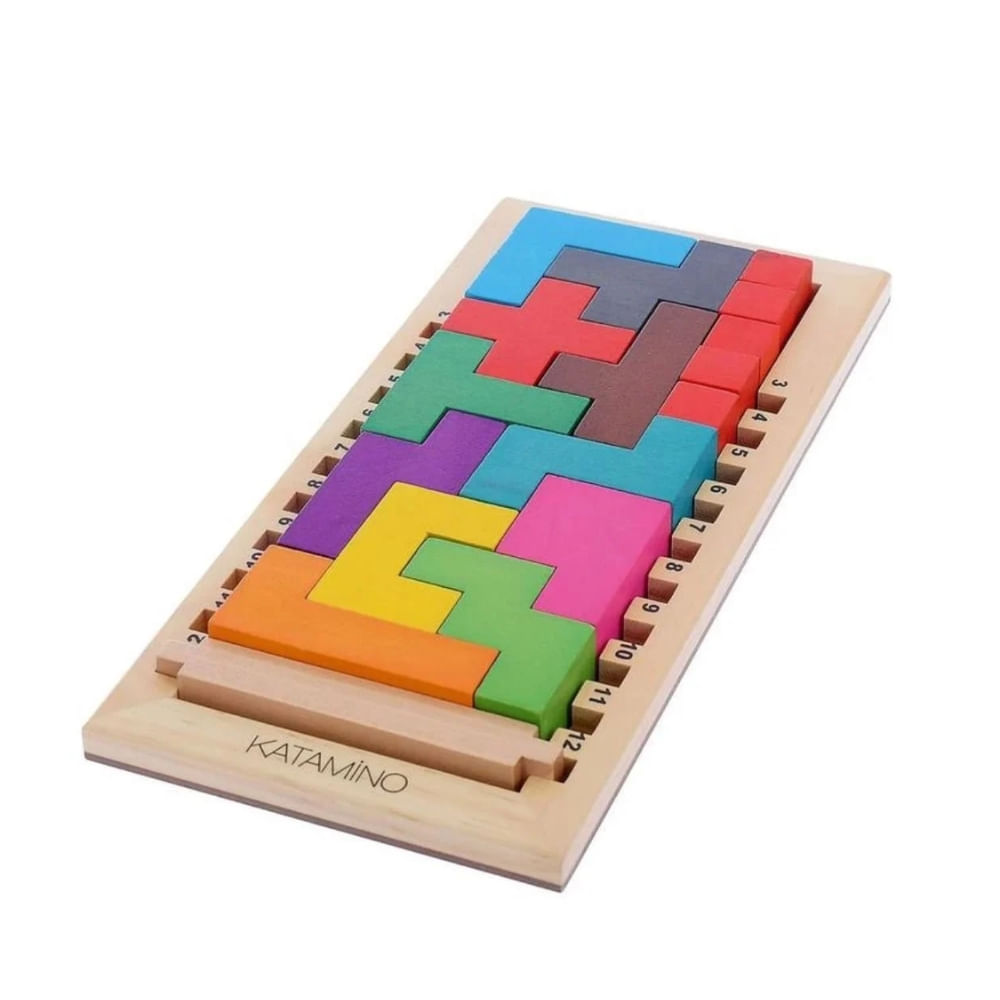 Divertido Juego Rompecabeza Tetris de Madera Multicolor