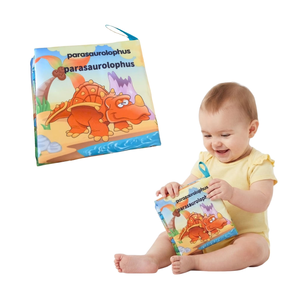 Libro Sensorial de Tela Dinosaurios Educativo para Bebes
