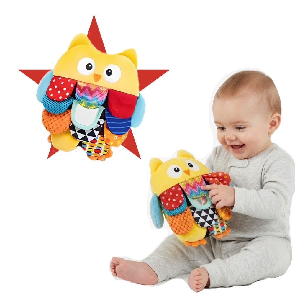 Peluche Sensorial de Búho Multicolor para Bebés