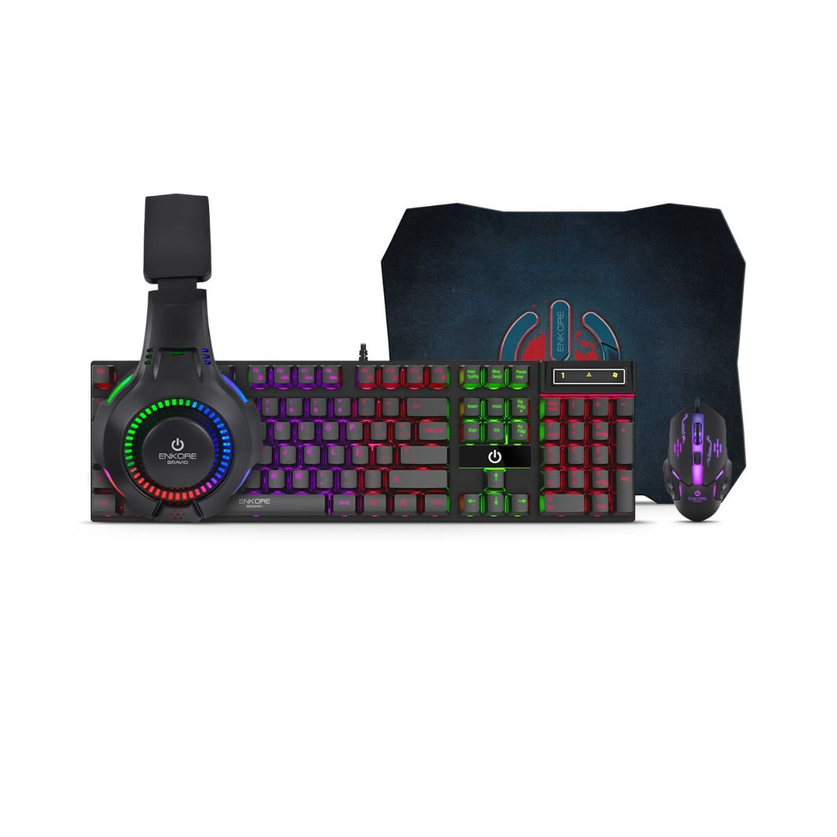 Kit Gamer Bravio 4 en1: Teclado + Auricular + Mouse + Pad Mouse Kit Gamer Bravio 4 en 1: Teclado + Auricular + Mouse + Pad Mouse
