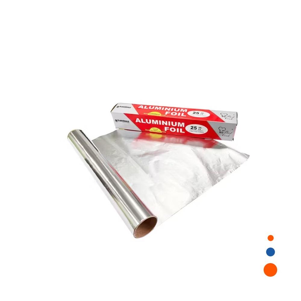 Papel Foil Plateado 5m 30cm Para Uso Diario En Cocina Familiar Y Regalo Sticke