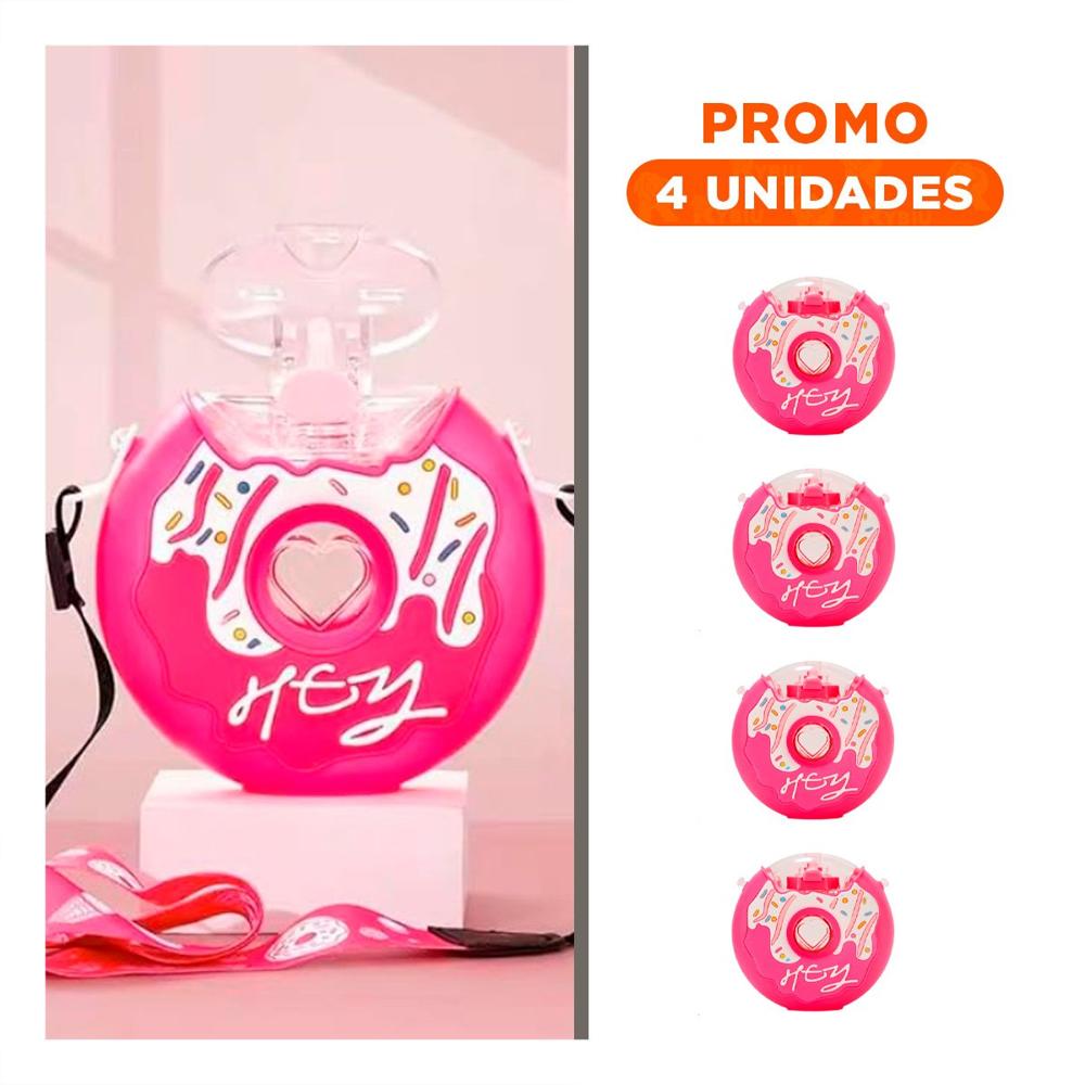 Pack4 Vaso Para Bebidas Circular Fucsia 14x5cm Facil De Transportar