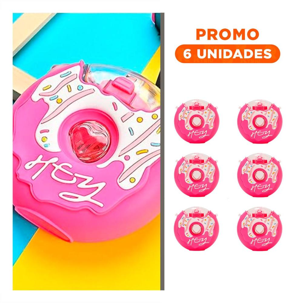 Pack6 Vaso Para Agua Circular Fucsia 14x5cm Durable Y Compacto Y Regalo Sticker