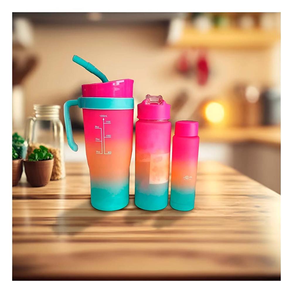 Tomatodo Trio Tricolor 1200ml 800ml 300ml con Sticker 2D Facil de Usar