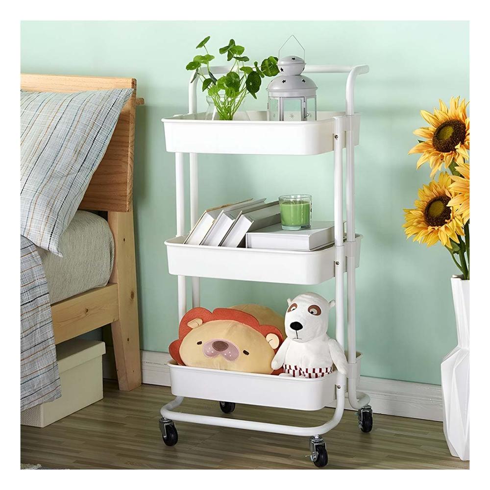 Modulo Movil de Tres Niveles con Ruedas para Organizar Cocina y Ambientes Y Regalo Sticker