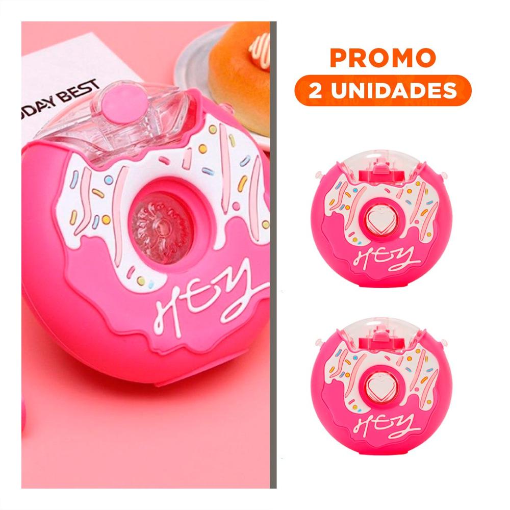 Pack2 Contenedor Para Agua Circular Fucsia 14x5cm Ligero Y Resistente Y Regalo Sticker