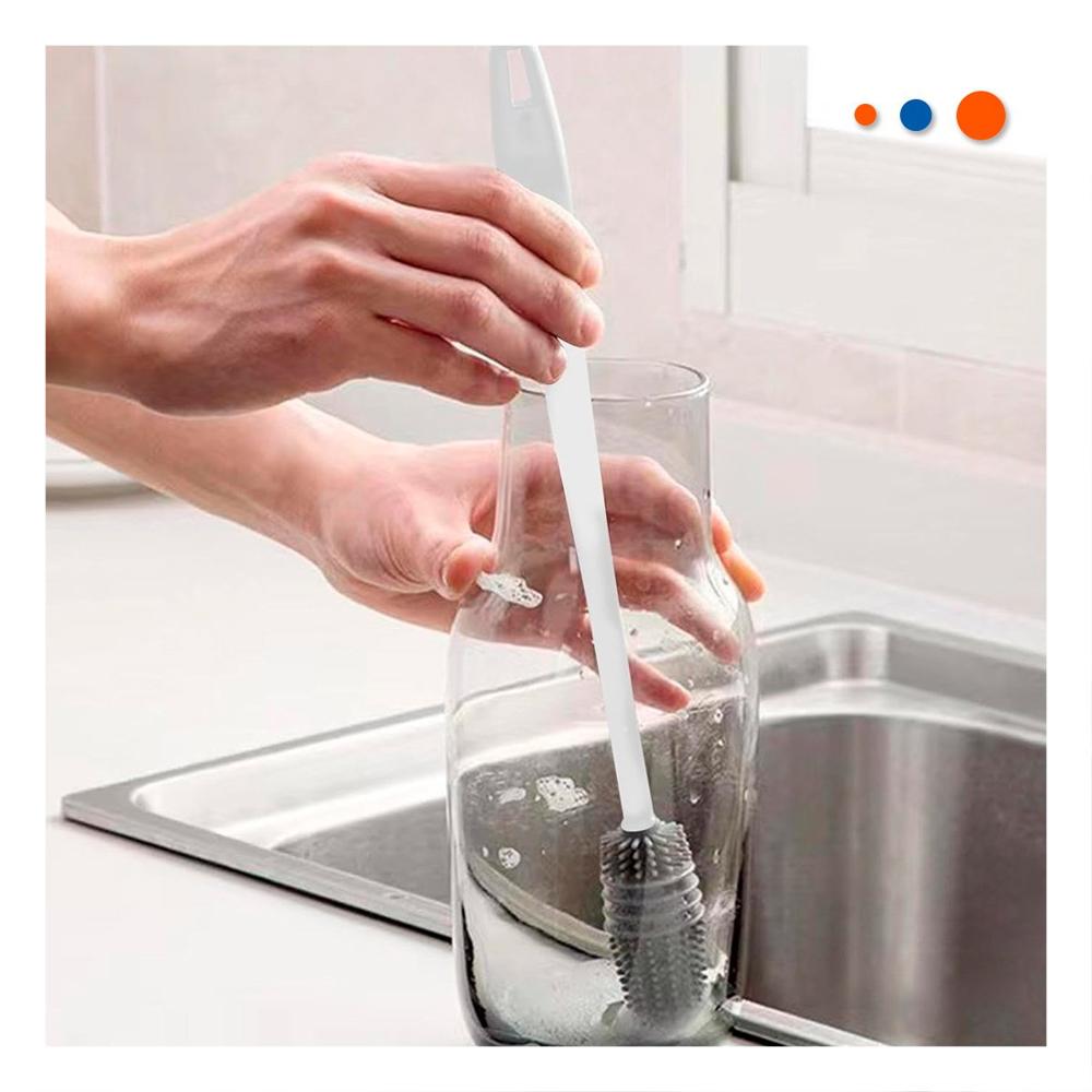Brocha de Silicona Blanca para Limpiar Botellas en Cocina Hogar Y Papel Regalo