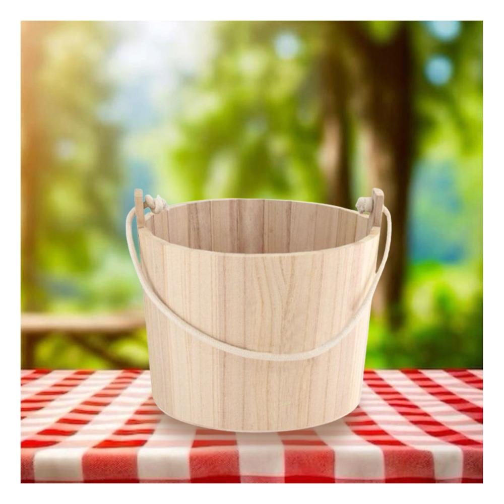 Canasta Decorativa de Madera con Agarradera de Cuerda para Uso Diario en Casa Y Papel Regalo
