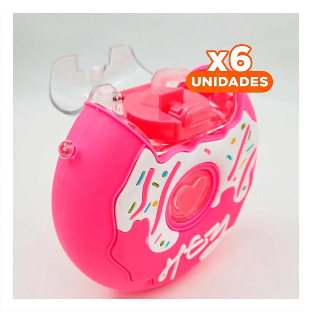 Pack6 Contenedor Para Bebidas Circular Fucsia 14x5cm Reutilizable Y Ligero Y Papel Regalo