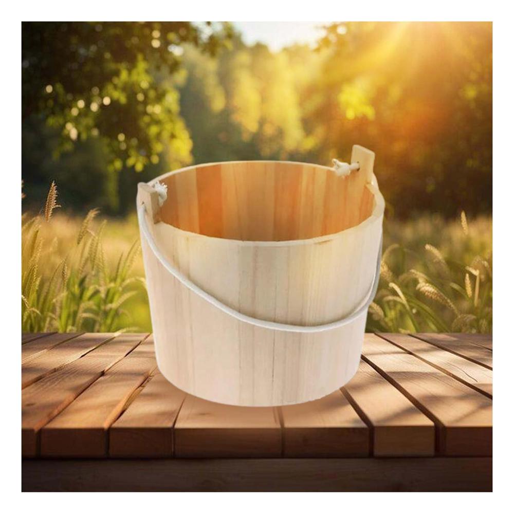 Contenedor Decorativo de Madera con Agarradera de Cuerda para Organizacion Natural Y notas