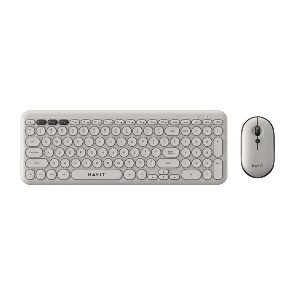 KIT TECLADO Y MOUSE INALÁMBRICO HAVIT KB254GCM Gris