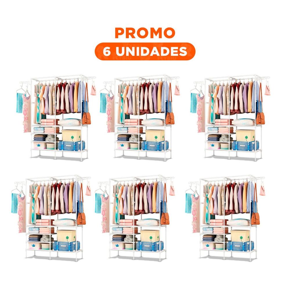 Pack6 Perchero de Uso Domestico de Dos Columnas pa
