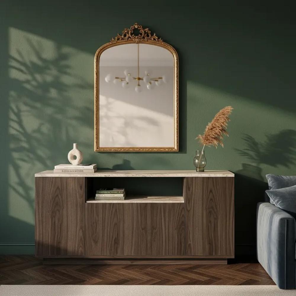 APARADOR LAOS 4 PUERTAS COLOR FUME TRAVERTINO 180CM