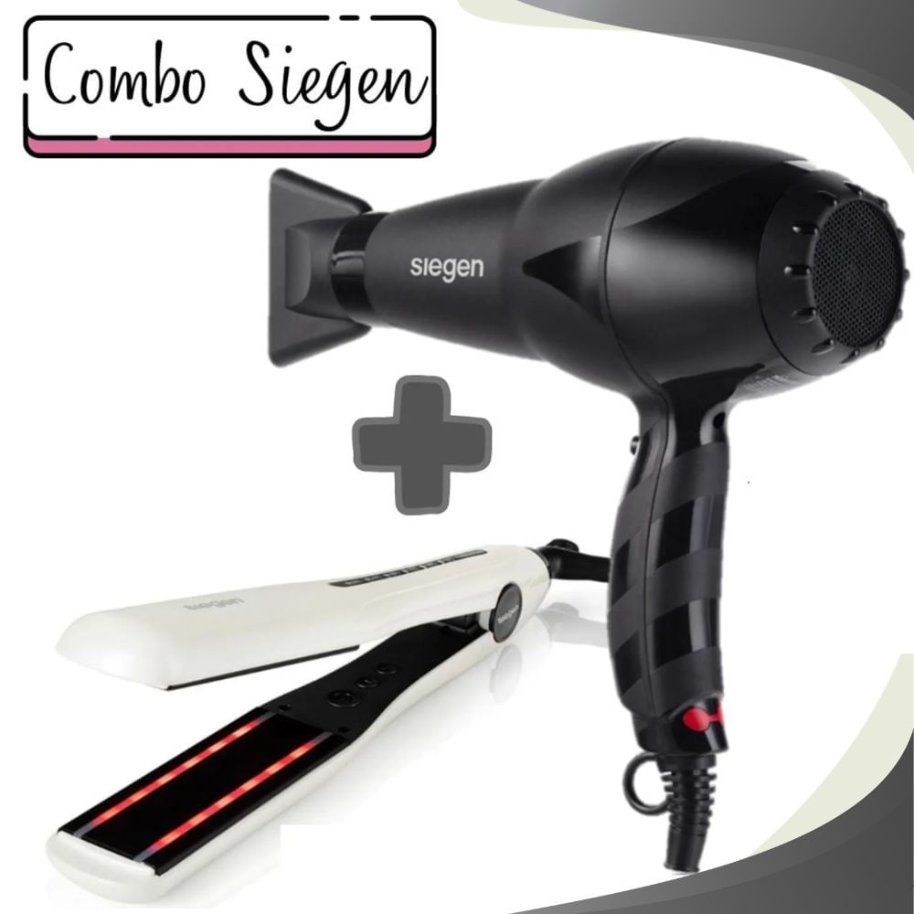Combo Siegen Plancha Alisadora Infra Red SG4755 Secadora Siegen SG3110