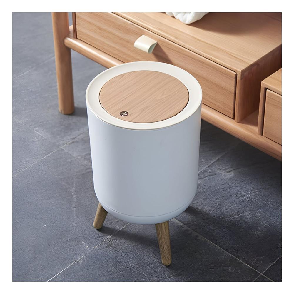 Papelera Funcional con Tapa Push y Patitas para Uso Diario en Casa Y Regalo Sticker