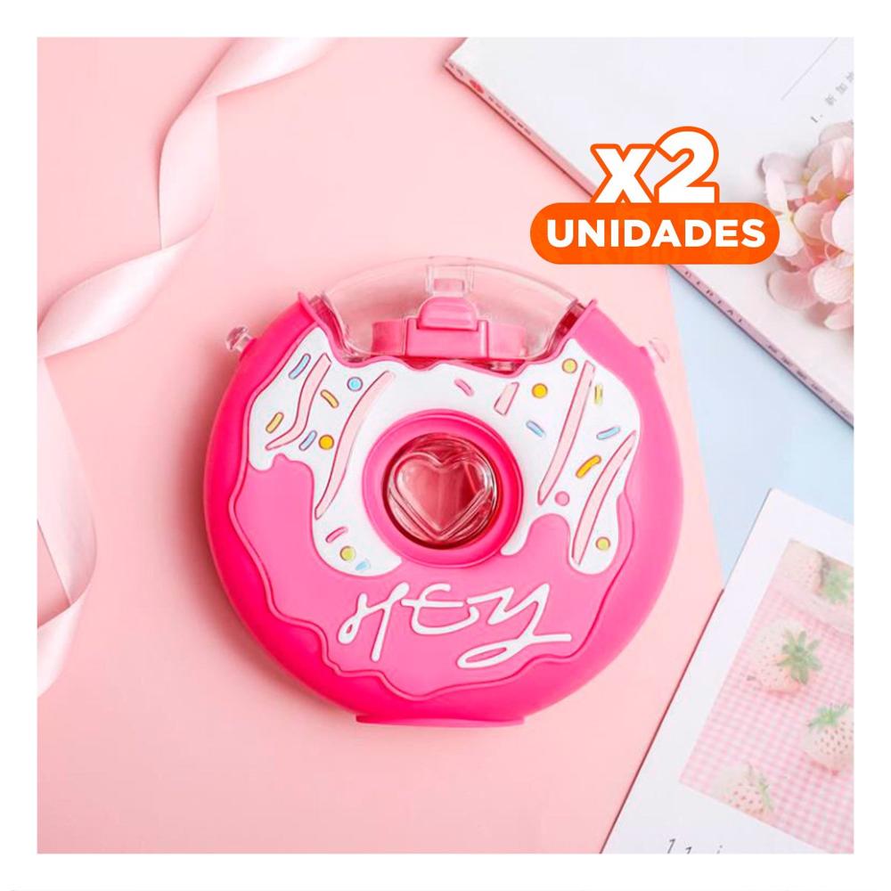 Pack2 Envase Para Liquidos Circular Fucsia 14x5cm Practico Y Compacto Y Papel Regalo