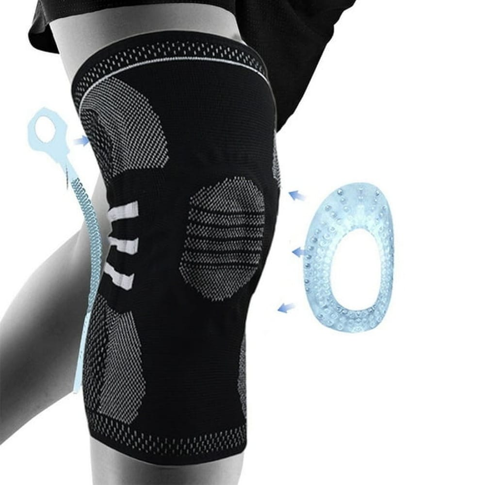 Rodillera con gel y Varillas Talla M  Marca BRANSON - Color Negro