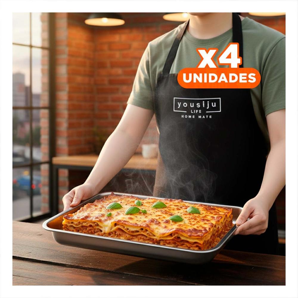 Pack4 Tablero rectangular de acero plateado para cocina y actividades del hogar YPapel Regalo