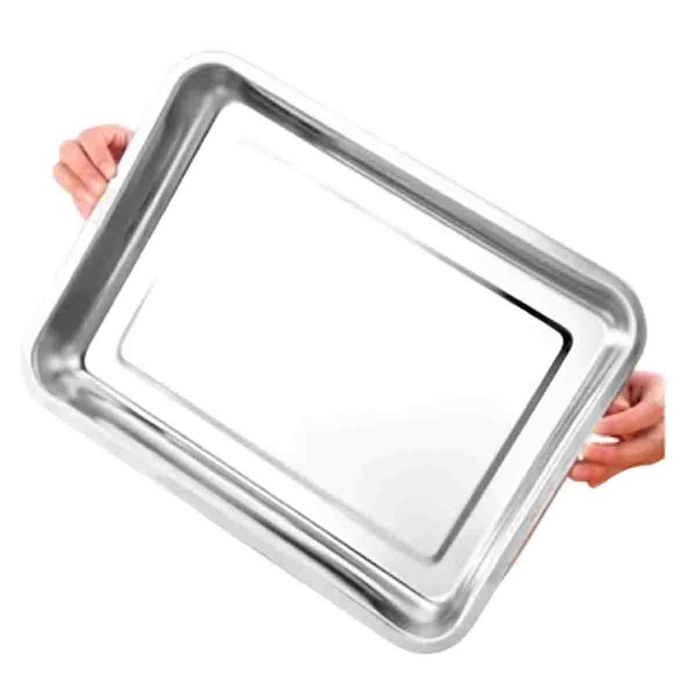 Charola Rectangular De Acero Plateada Para Organizar Alimentos Y Postres YRegalo Sticker