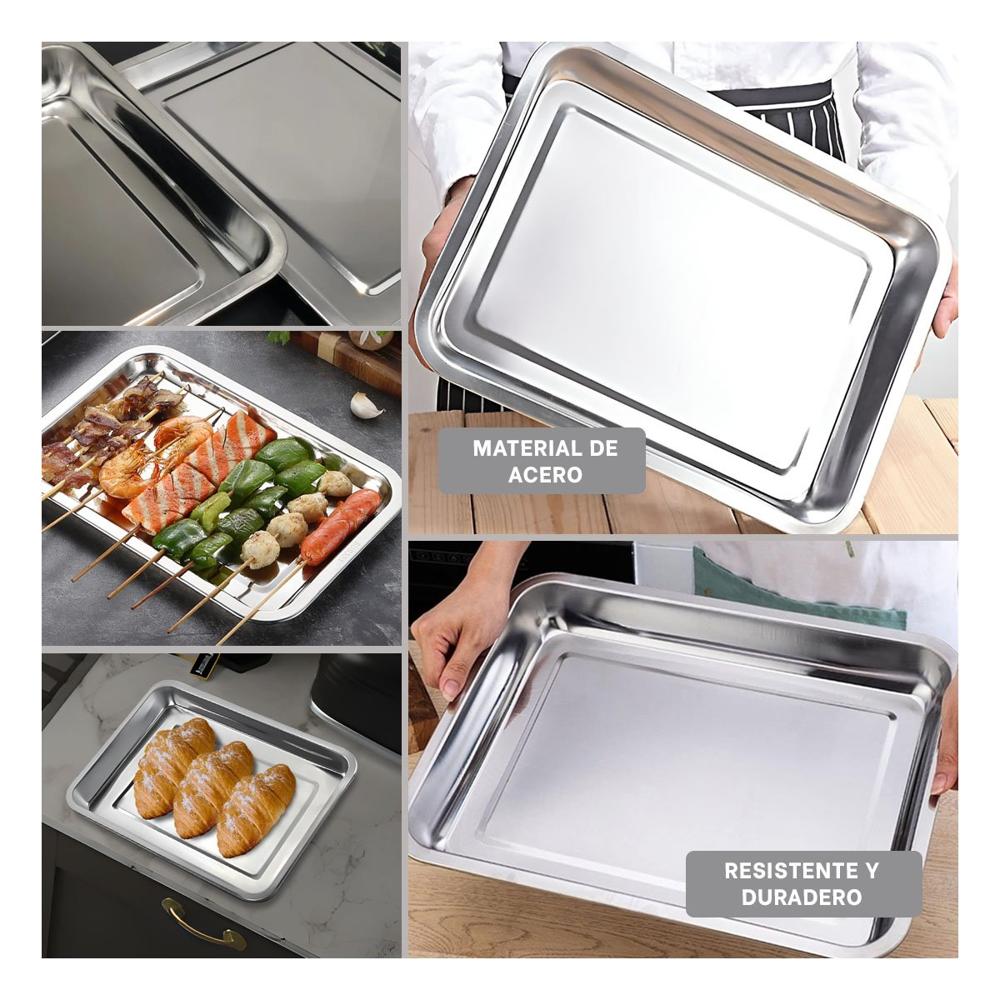 Soporte Rectangular de Acero Para Cocina Hogar y Uso Diario Plateada YLigas Regalo