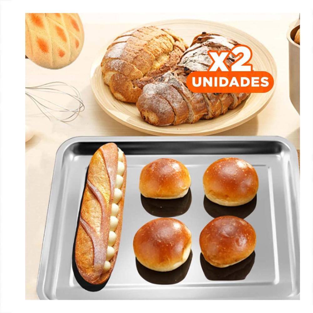 Pack2 Bandeja de acero resistente rectangular para uso en comedor familiar YPapel Regalo