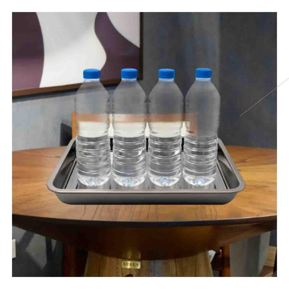 Tablero Rectangular De Acero Plateado Para Servir Comidas En Casa Y Eventos YPapel Regalo