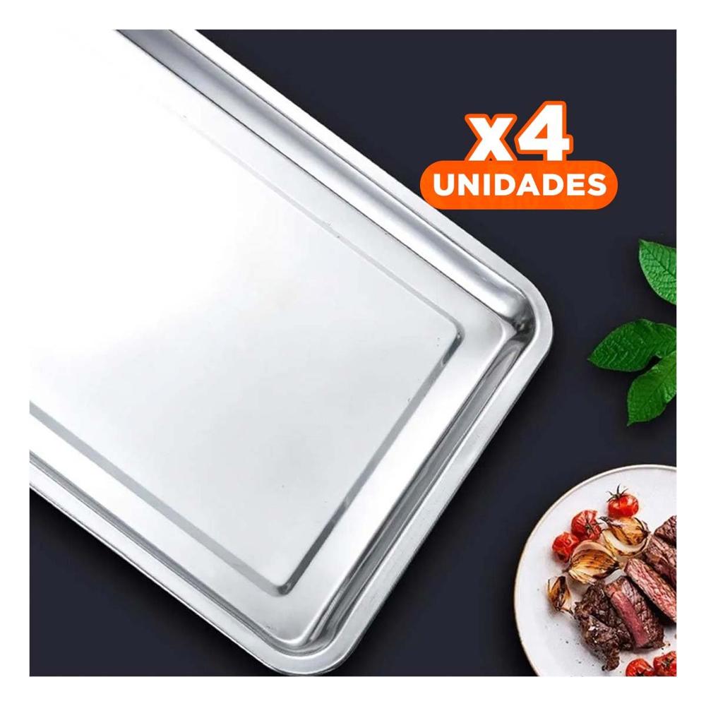 Pack4 Base Elegante de Acero Para Cocina Hogar y Uso Diario Plateada YPapel Regalo