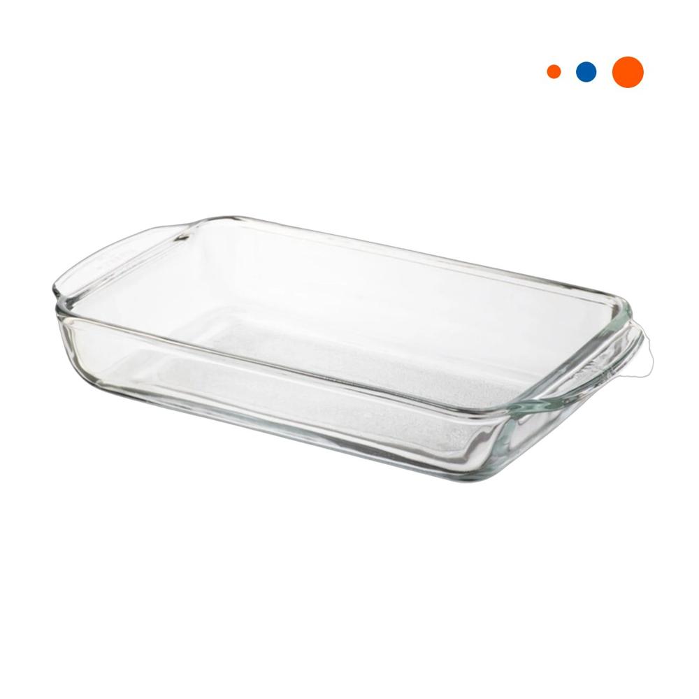 Plato rectangular de vidrio 40x24x72 cm transparente resistente para hogar Y Regalo Sticker
