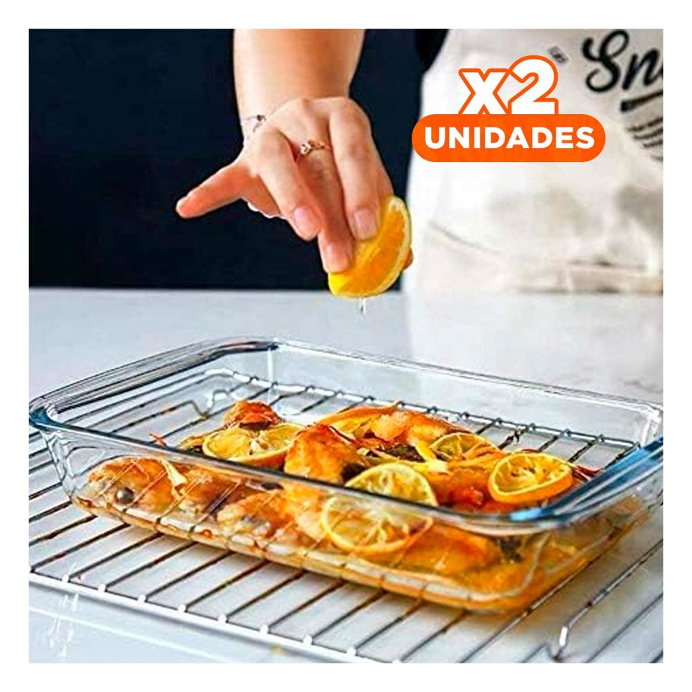 Pack2 Contenedor rectangular de vidrio 40x24x72 cm transparente para cocina Y Papel Regalo