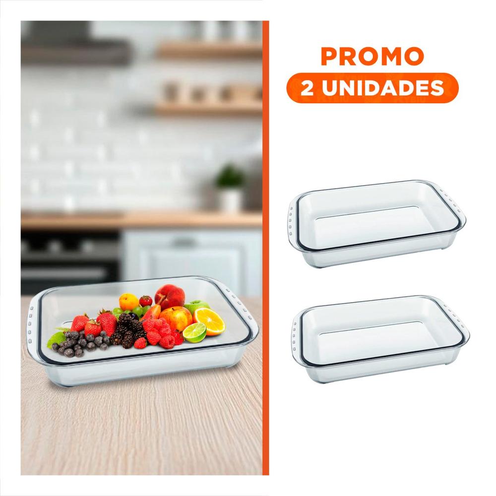 Pack2 Molde rectangular de vidrio 40x24x72 cm transparente resistente Y Regalo Sticker