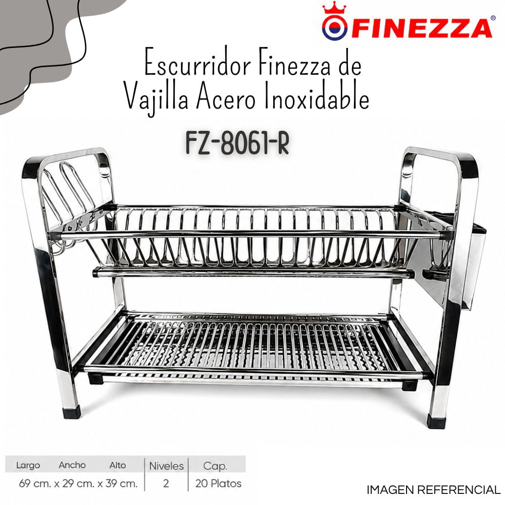 Escurridor Finezza de Vajilla Acero Inoxidable FZ-8061-R