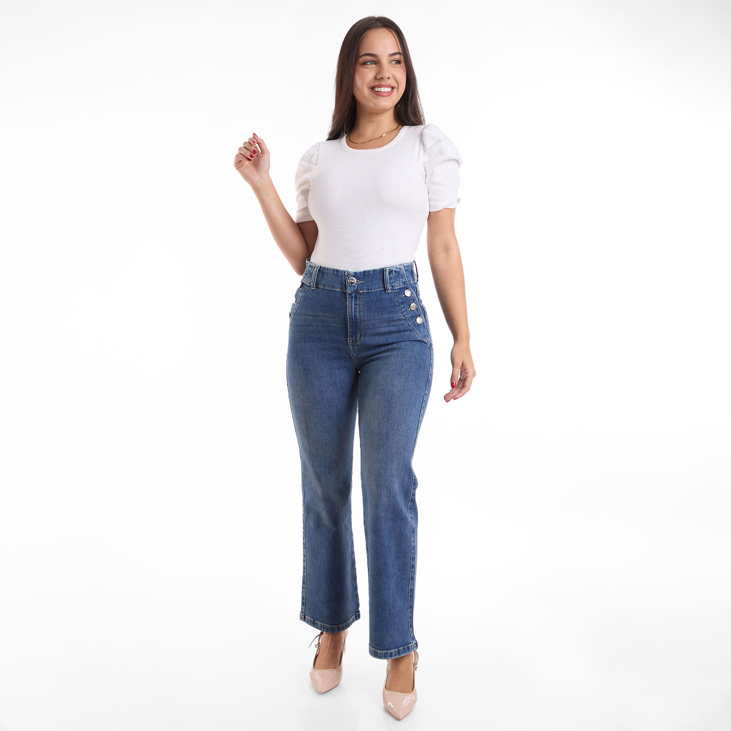 Jean Mujer Fernanda Metal Straight Azul 32