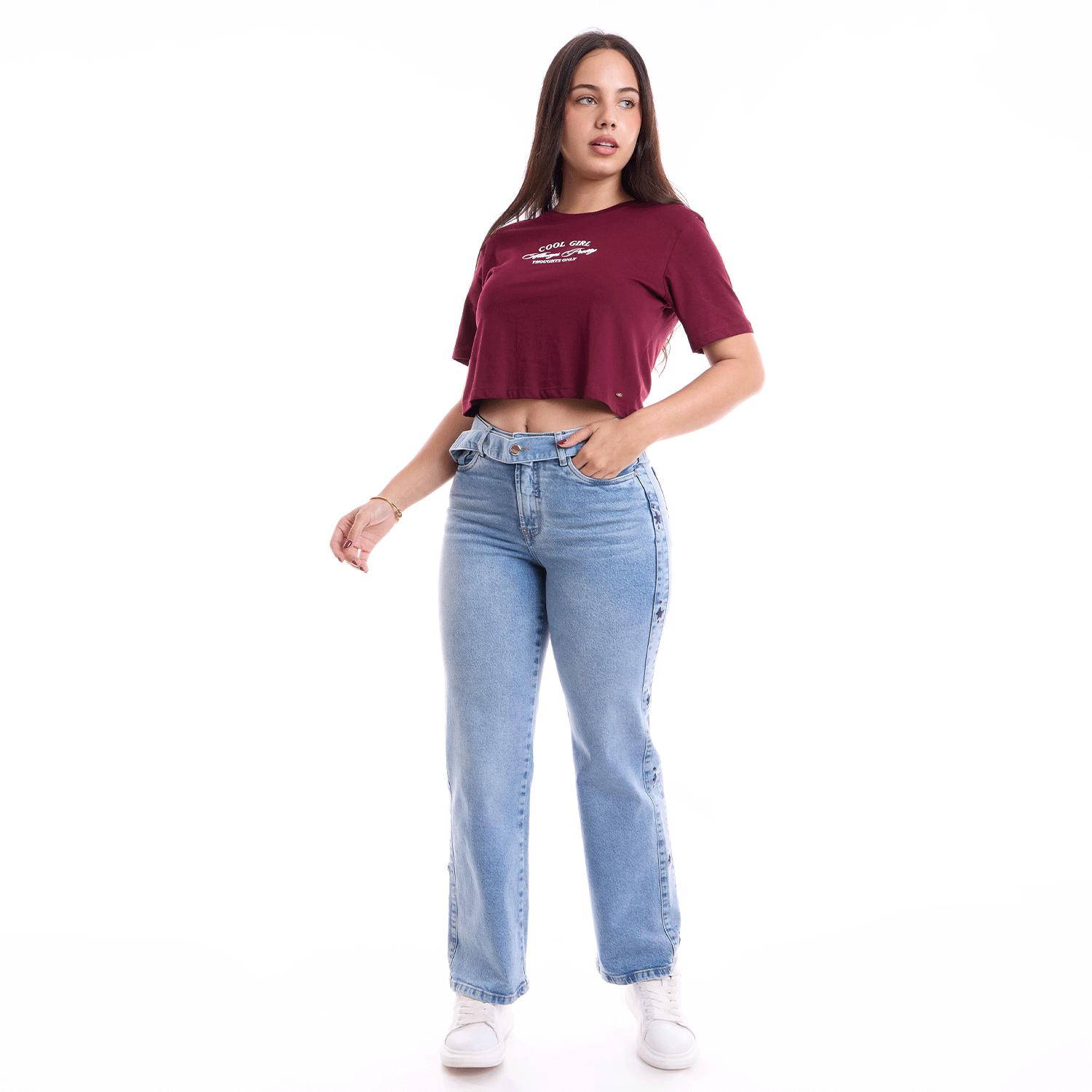 Jean Mujer Carolina Metal Straight Celeste Cielo 30