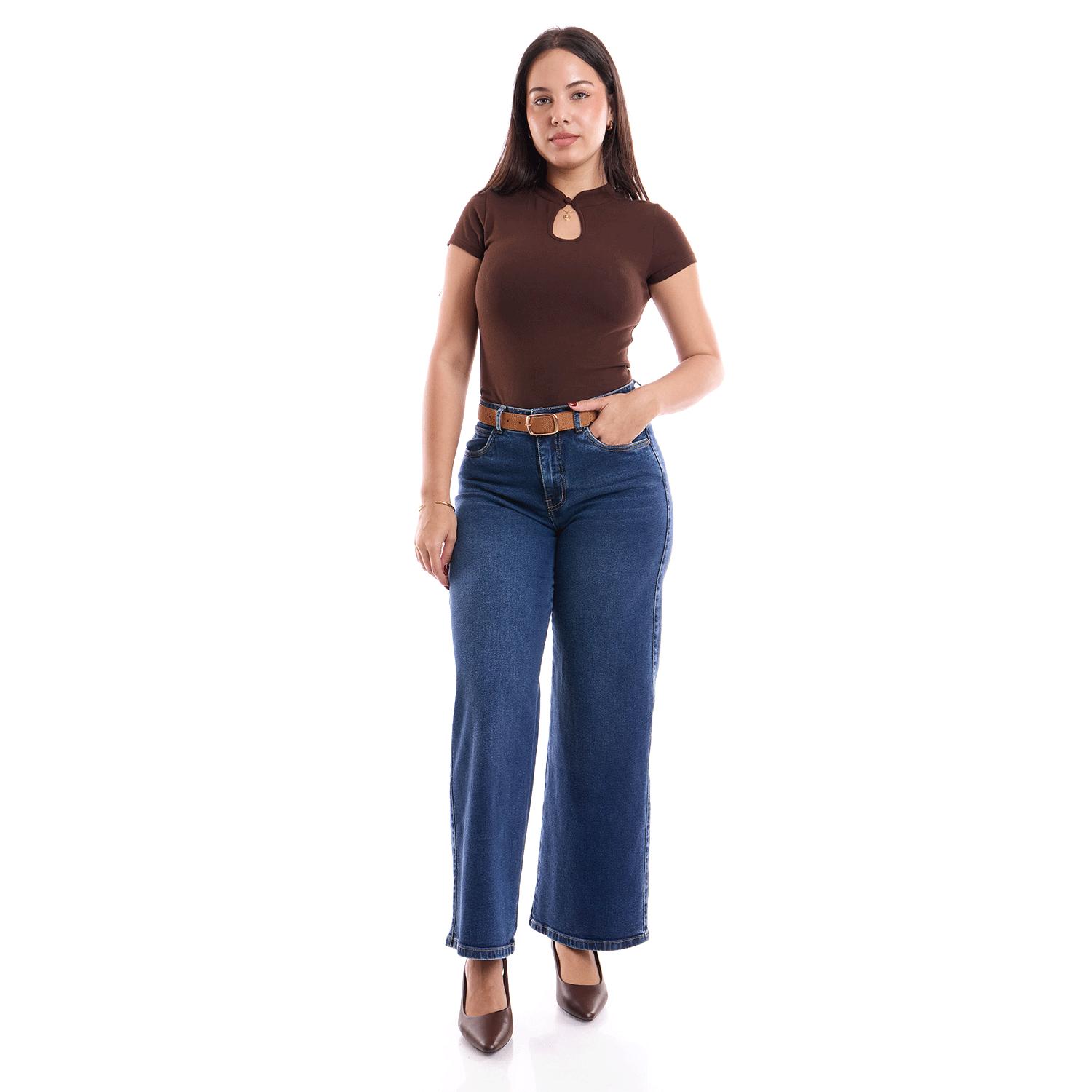 Jean Mujer Asturia Metal Wide Leg Azul 32