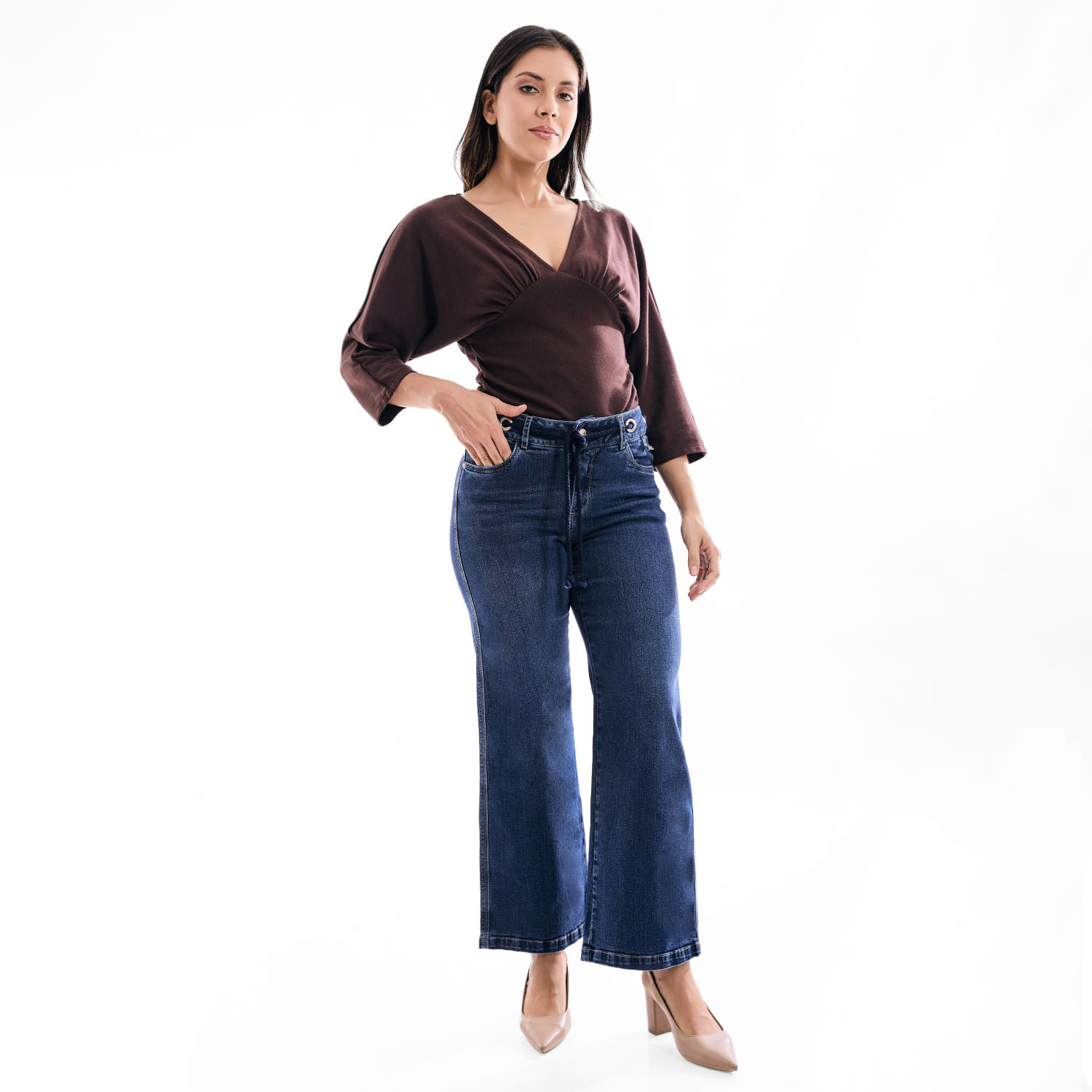 Jean Mujer Keyla Metal Wide Leg Azul 28