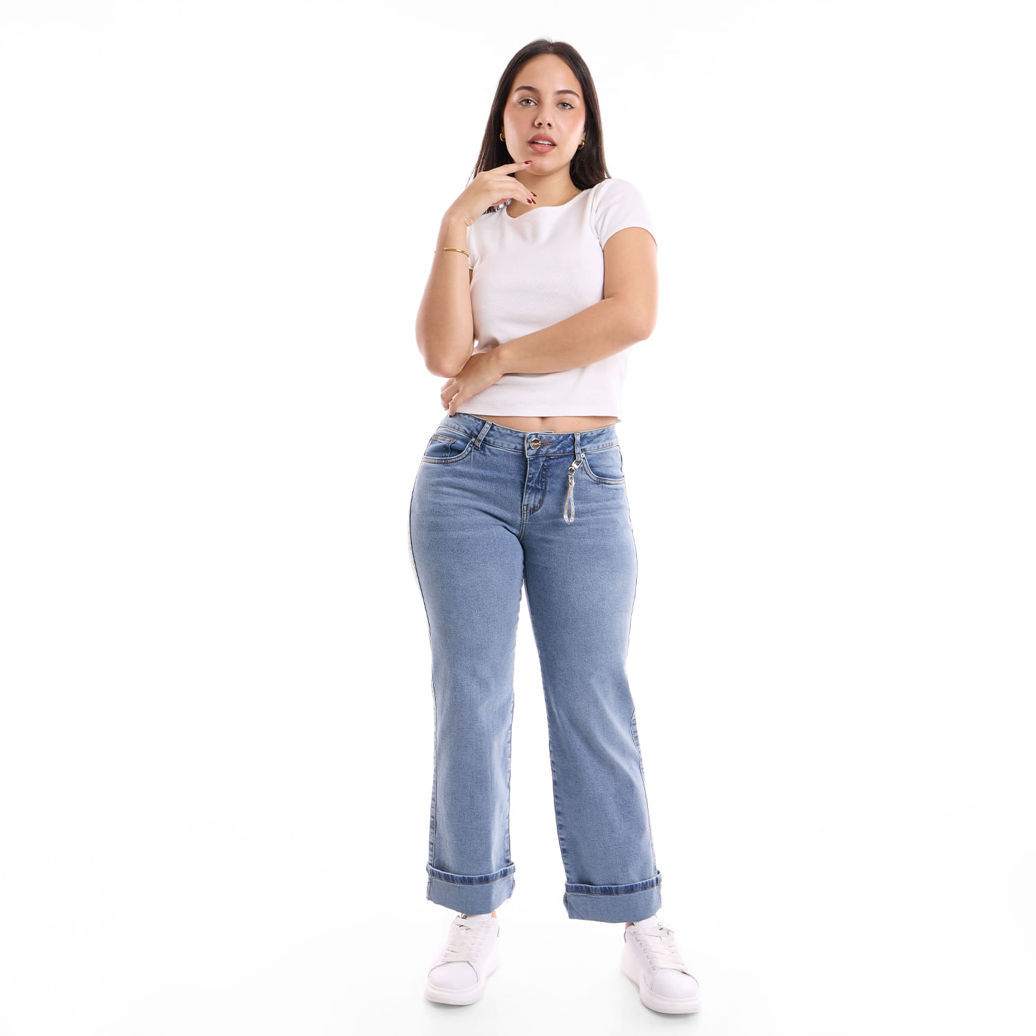 Jean Mujer Shakira Metal Straight Celeste Cielo 28